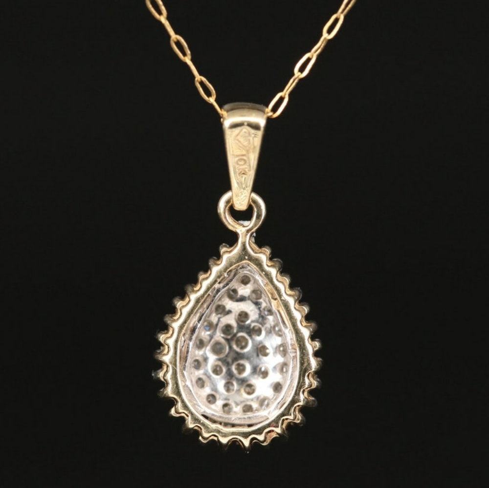 10K Diamond Pendant on 14K Fancy Link Chain - Picture 8 of 10